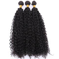 100 Gram one Piece Kinky Curly Hair Extension 16-30 inch Black Color Curly Weave Bundles Synthetic Fiber Wavy bundle