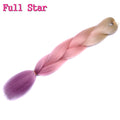 1pack Ombre hair bundles Synthetic Jumbo Braiding Hair Full Star Crochet Blonde Pink Blue Purple Rainbow Fake hair Extensions