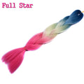 1pack Ombre hair bundles Synthetic Jumbo Braiding Hair Full Star Crochet Blonde Pink Blue Purple Rainbow Fake hair Extensions