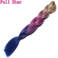 1pack Ombre hair bundles Synthetic Jumbo Braiding Hair Full Star Crochet Blonde Pink Blue Purple Rainbow Fake hair Extensions