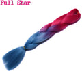 1pack Ombre hair bundles Synthetic Jumbo Braiding Hair Full Star Crochet Blonde Pink Blue Purple Rainbow Fake hair Extensions