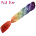 1pack Ombre hair bundles Synthetic Jumbo Braiding Hair Full Star Crochet Blonde Pink Blue Purple Rainbow Fake hair Extensions