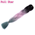 1pack Ombre hair bundles Synthetic Jumbo Braiding Hair Full Star Crochet Blonde Pink Blue Purple Rainbow Fake hair Extensions