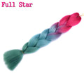 1pack Ombre hair bundles Synthetic Jumbo Braiding Hair Full Star Crochet Blonde Pink Blue Purple Rainbow Fake hair Extensions