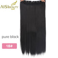 AISI BEAUTY 5 Clips Synthetic Hair Long Straight Blonde Clip In Hair Extensions False Hair Brown Black Hair Pieces for Women