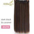 AISI BEAUTY 5 Clips Synthetic Hair Long Straight Blonde Clip In Hair Extensions False Hair Brown Black Hair Pieces for Women