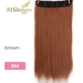 AISI BEAUTY 5 Clips Synthetic Hair Long Straight Blonde Clip In Hair Extensions False Hair Brown Black Hair Pieces for Women