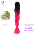MERISIHAIR Long Ombre Kanekalon Jumbo Synthetic Woven Hair Crochet Yellow Pink Purple Gray Hair Extension Oversized Tweezers