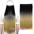 TOPREETY Heat Resistant B5 Synthetic Fiber 24" 60cm 120gr Straight 5 clips on clip in hair Extensions 90 colors available