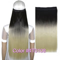 TOPREETY Heat Resistant B5 Synthetic Fiber 24" 60cm 120gr Straight 5 clips on clip in hair Extensions 90 colors available