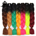 Spring sunshine 1 5PCS 24inch Jumbo Braid Hair Yaki Soft Hair Ombre Crochet Braiding Synthetic Hair Extension For Braids Pink
