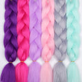 MERISIHAIR 24inch Ombre Synthetic Crochet Hair Extensions Jumbo Braids Hairstyles Pink Red Blue Braiding Hair
