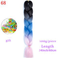 MERISIHAIR 24inch Ombre Synthetic Crochet Hair Extensions Jumbo Braids Hairstyles Pink Red Blue Braiding Hair