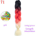 MERISIHAIR 24inch Ombre Synthetic Crochet Hair Extensions Jumbo Braids Hairstyles Pink Red Blue Braiding Hair