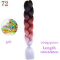 MERISIHAIR 24inch Ombre Synthetic Crochet Hair Extensions Jumbo Braids Hairstyles Pink Red Blue Braiding Hair