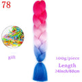 MERISIHAIR 24inch Ombre Synthetic Crochet Hair Extensions Jumbo Braids Hairstyles Pink Red Blue Braiding Hair