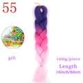 MERISIHAIR 24inch Ombre Synthetic Crochet Hair Extensions Jumbo Braids Hairstyles Pink Red Blue Braiding Hair