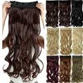 SNOILITE 17/24/27/29" Long Curly Synthetic Clip in one piece Hair Extensions Half Full Head Hairpiece with 5 clips Black Brown