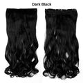 SNOILITE 17/24/27/29" Long Curly Synthetic Clip in one piece Hair Extensions Half Full Head Hairpiece with 5 clips Black Brown