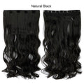 SNOILITE 17/24/27/29" Long Curly Synthetic Clip in one piece Hair Extensions Half Full Head Hairpiece with 5 clips Black Brown