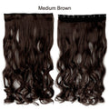 SNOILITE 17/24/27/29" Long Curly Synthetic Clip in one piece Hair Extensions Half Full Head Hairpiece with 5 clips Black Brown