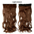 SNOILITE 17/24/27/29" Long Curly Synthetic Clip in one piece Hair Extensions Half Full Head Hairpiece with 5 clips Black Brown