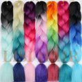 LISI HAIR Jumbo Braids Long Ombre Jumbo Synthetic Braiding Hair Crochet Blonde Pink Blue Grey Hair Extensions African Viscera