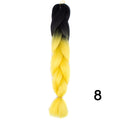 YXCHERISHAIR 24" Synthetic Braiding Hair Extensions Ombre Crochet Braids Yellow Hair Jumbo Braid Box Braids