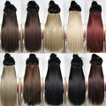 S-noilite Hair Extensions Black Brown Natural Straight 58-76cm Long High Tempreture Synthetic Hair Extension Hairpiece