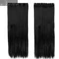 S-noilite Hair Extensions Black Brown Natural Straight 58-76cm Long High Tempreture Synthetic Hair Extension Hairpiece
