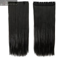 S-noilite Hair Extensions Black Brown Natural Straight 58-76cm Long High Tempreture Synthetic Hair Extension Hairpiece