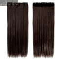S-noilite Hair Extensions Black Brown Natural Straight 58-76cm Long High Tempreture Synthetic Hair Extension Hairpiece
