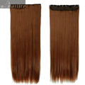 S-noilite Hair Extensions Black Brown Natural Straight 58-76cm Long High Tempreture Synthetic Hair Extension Hairpiece