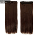 S-noilite Hair Extensions Black Brown Natural Straight 58-76cm Long High Tempreture Synthetic Hair Extension Hairpiece