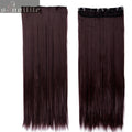 S-noilite Hair Extensions Black Brown Natural Straight 58-76cm Long High Tempreture Synthetic Hair Extension Hairpiece