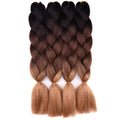 Ombre braiding hair Extensions 1Pack 24" 100G jumbo braid Long Brown Synthetic dreads Crochet braids Full Star Hair