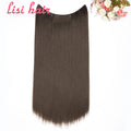LISI HAIR 24 inches Women Fish Line Hair Extensions Brown Blonde Natural Wavy Long High Tempreture Fiber Synthetic Hairpiece