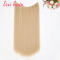LISI HAIR 24 inches Women Fish Line Hair Extensions Brown Blonde Natural Wavy Long High Tempreture Fiber Synthetic Hairpiece