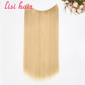 LISI HAIR 24 inches Women Fish Line Hair Extensions Brown Blonde Natural Wavy Long High Tempreture Fiber Synthetic Hairpiece