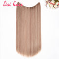 LISI HAIR 24 inches Women Fish Line Hair Extensions Brown Blonde Natural Wavy Long High Tempreture Fiber Synthetic Hairpiece
