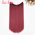 LISI HAIR 24 inches Women Fish Line Hair Extensions Brown Blonde Natural Wavy Long High Tempreture Fiber Synthetic Hairpiece