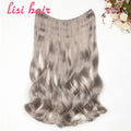 LISI HAIR 24 inches Women Fish Line Hair Extensions Brown Blonde Natural Wavy Long High Tempreture Fiber Synthetic Hairpiece