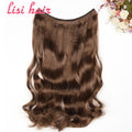 LISI HAIR 24 inches Women Fish Line Hair Extensions Brown Blonde Natural Wavy Long High Tempreture Fiber Synthetic Hairpiece