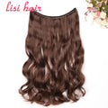 LISI HAIR 24 inches Women Fish Line Hair Extensions Brown Blonde Natural Wavy Long High Tempreture Fiber Synthetic Hairpiece