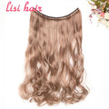 LISI HAIR 24 inches Women Fish Line Hair Extensions Brown Blonde Natural Wavy Long High Tempreture Fiber Synthetic Hairpiece