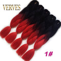 VERVES Braiding Hair 1 piece 24inch Jumbo Braids 100g/piece Synthetic ombre high temperature Fiber Hair Extensions crochet braid