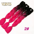 VERVES Braiding Hair 1 piece 24inch Jumbo Braids 100g/piece Synthetic ombre high temperature Fiber Hair Extensions crochet braid