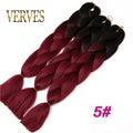 VERVES Braiding Hair 1 piece 24inch Jumbo Braids 100g/piece Synthetic ombre high temperature Fiber Hair Extensions crochet braid
