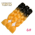 VERVES Braiding Hair 1 piece 24inch Jumbo Braids 100g/piece Synthetic ombre high temperature Fiber Hair Extensions crochet braid