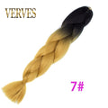 VERVES Braiding Hair 1 piece 24inch Jumbo Braids 100g/piece Synthetic ombre high temperature Fiber Hair Extensions crochet braid